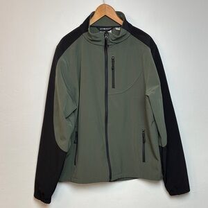 Black Diamond Jacket Soft Shell Men’s Large Full Zip Fleece Lined Green Black